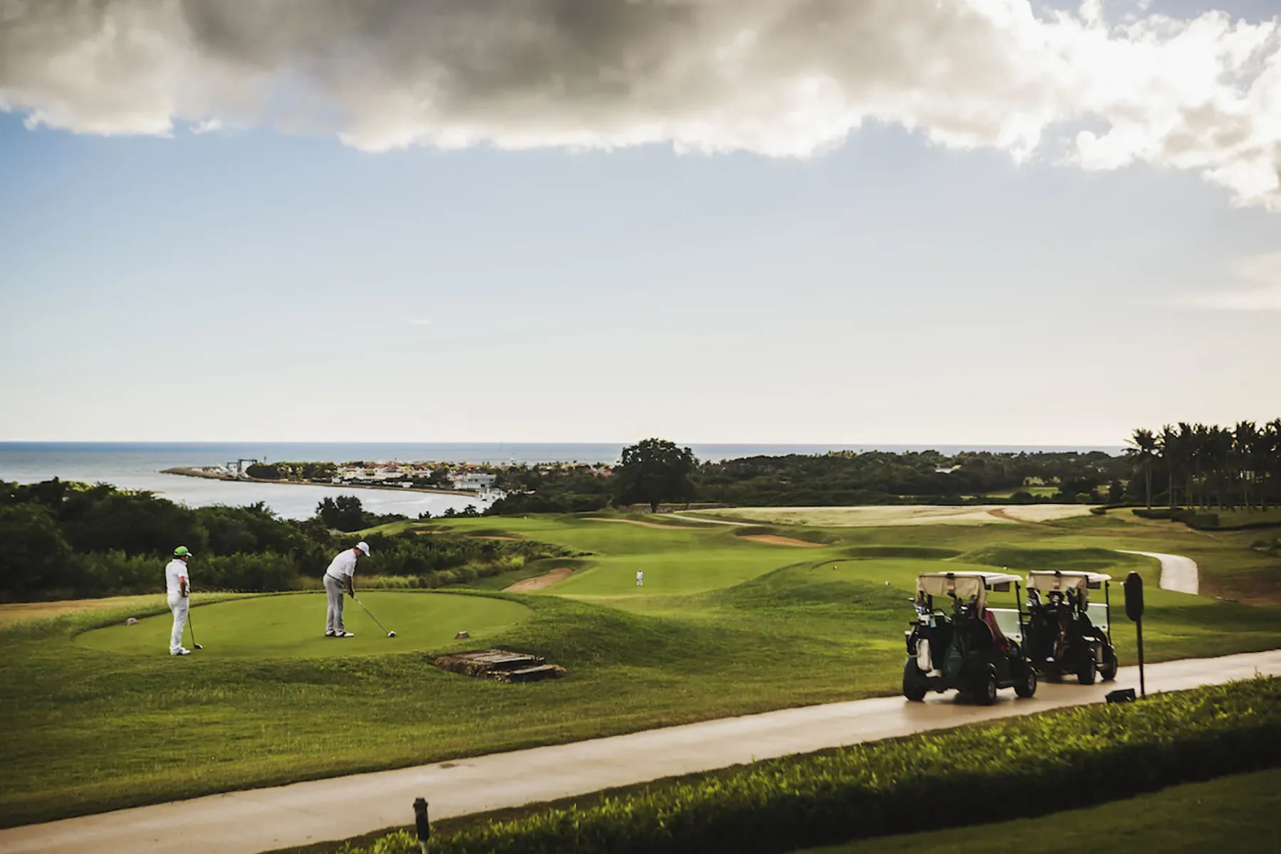 Golfers on the Dye Fore course — Casa de Campo®