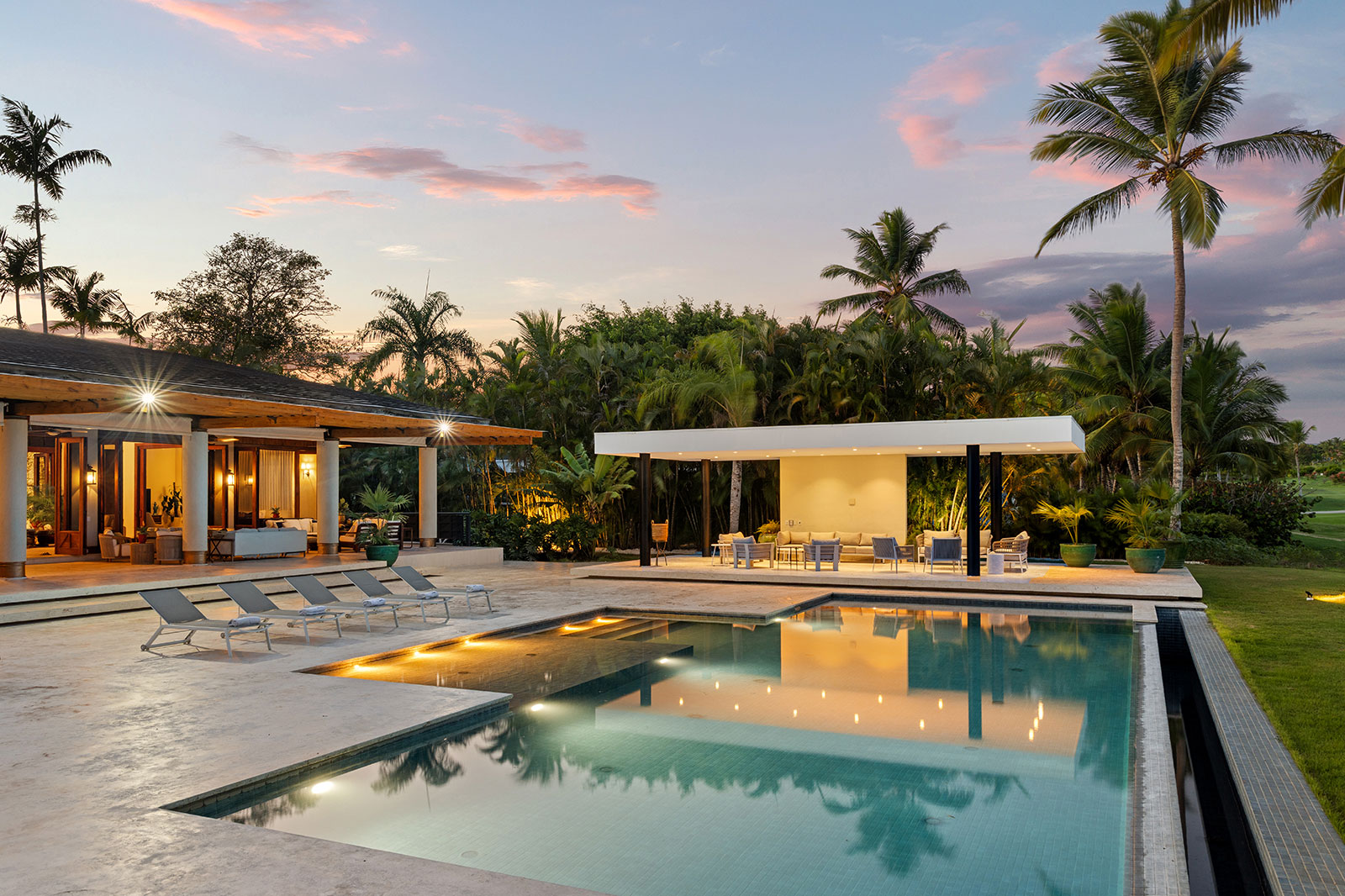El Batey 11 pool and gazebo at sunset, Casa de Campo®