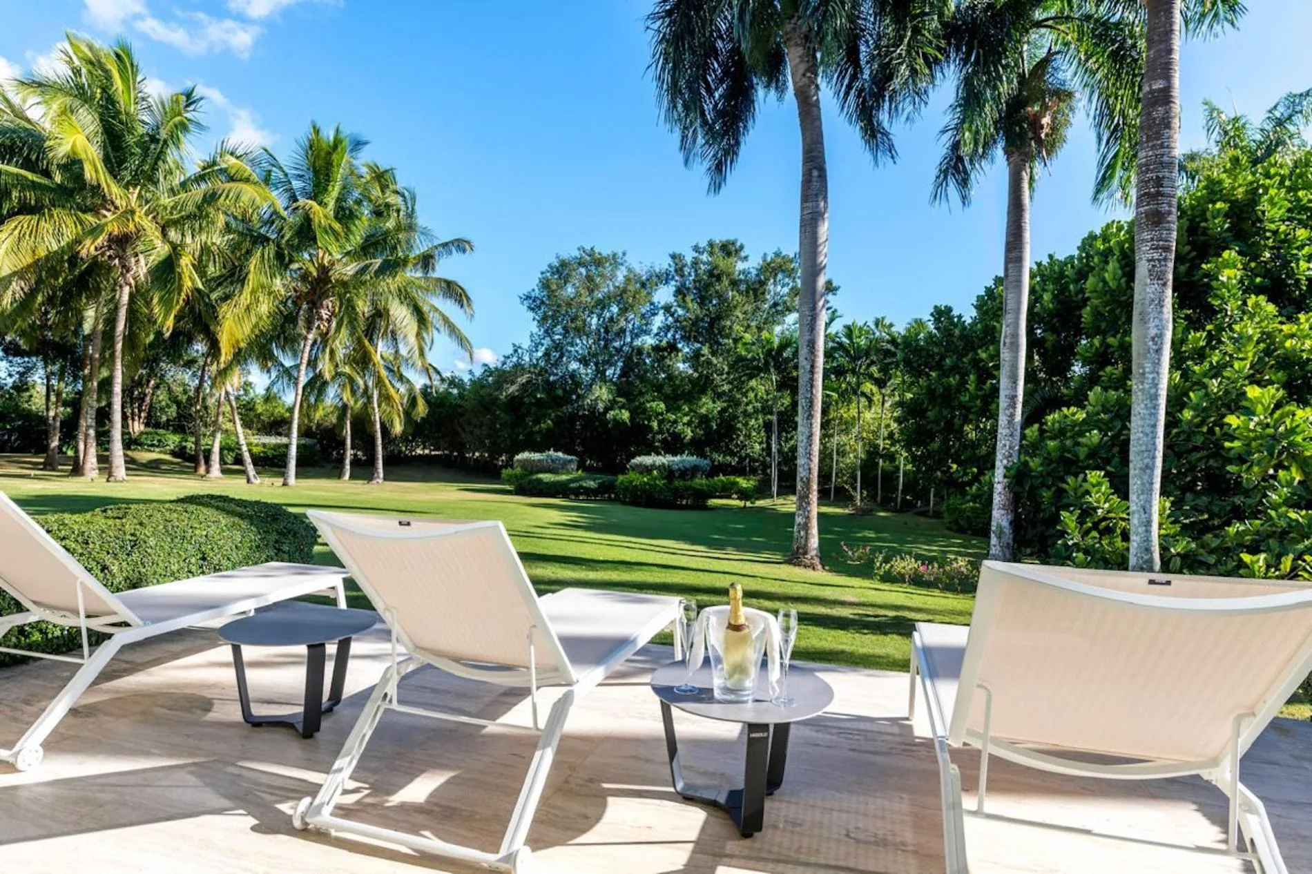 Garden loungers at a villa in El Batey — Casa de Campo®