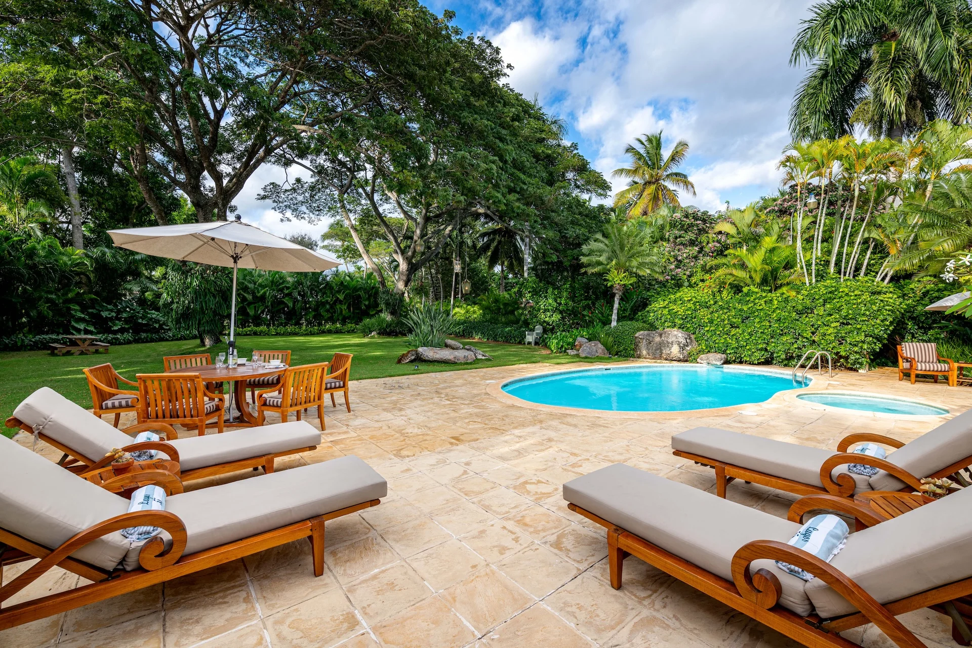 Pool terrace at Los Lagos 55, a CPH villa — Casa de Campo® Resort, Dominican Republic