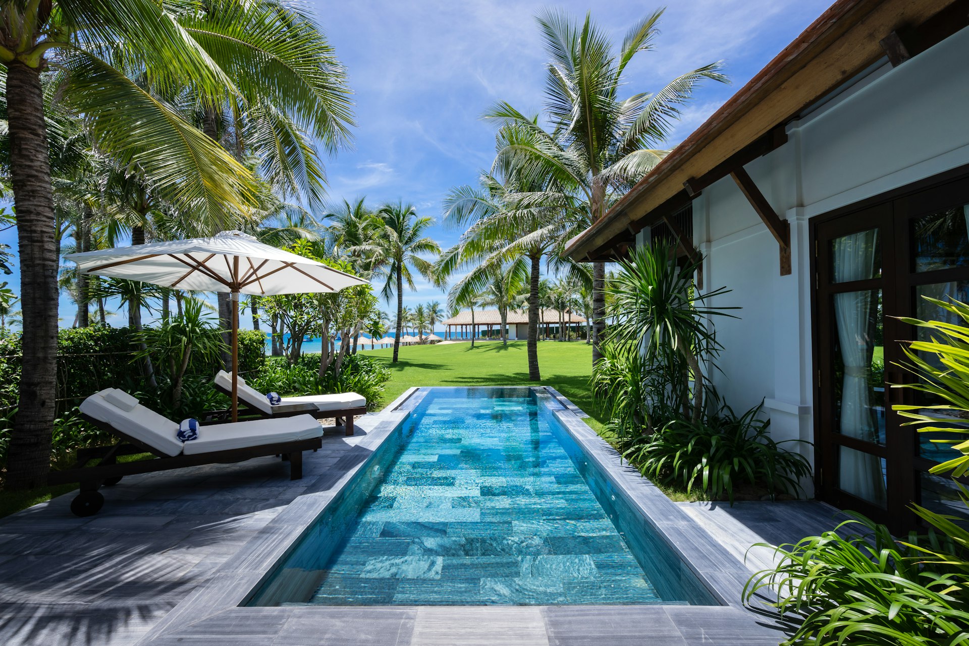 Villa with a pool and garden