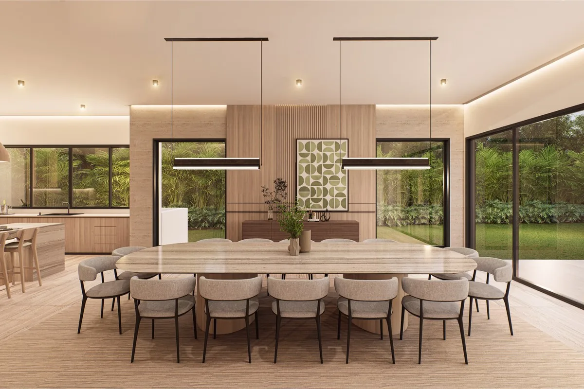 Rendering of the dining room for twelve, Barranca Este 74, Barranca Este, Casa de Campo®
