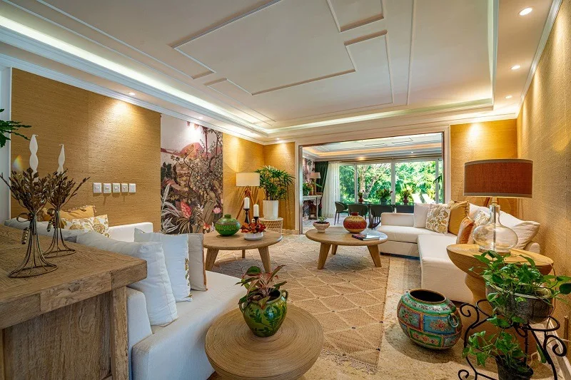 Living room with soft lighting and garden views, Las Cañas I 37, Las Cañas, Casa de Campo®