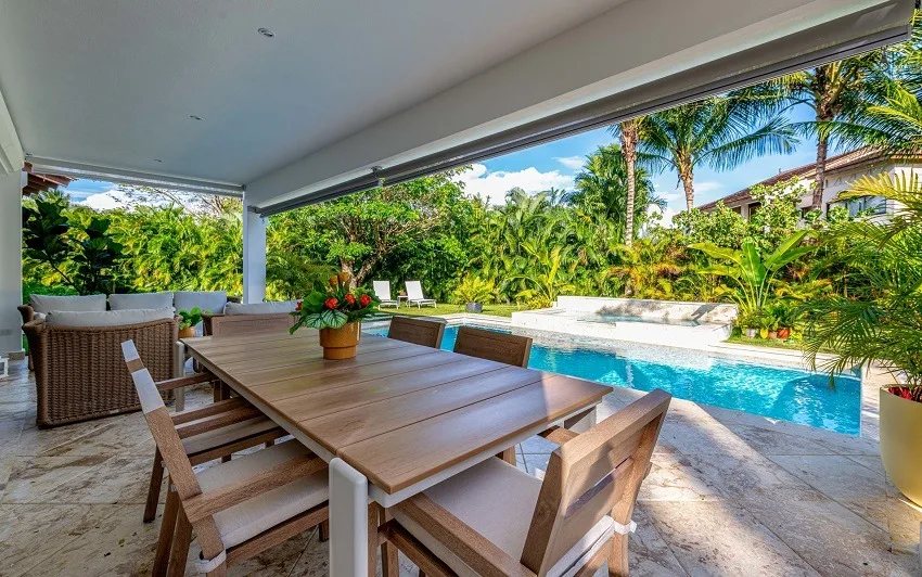 Covered dining terrace overlooking the pool, Las Cañas I 37, Las Cañas, Casa de Campo®