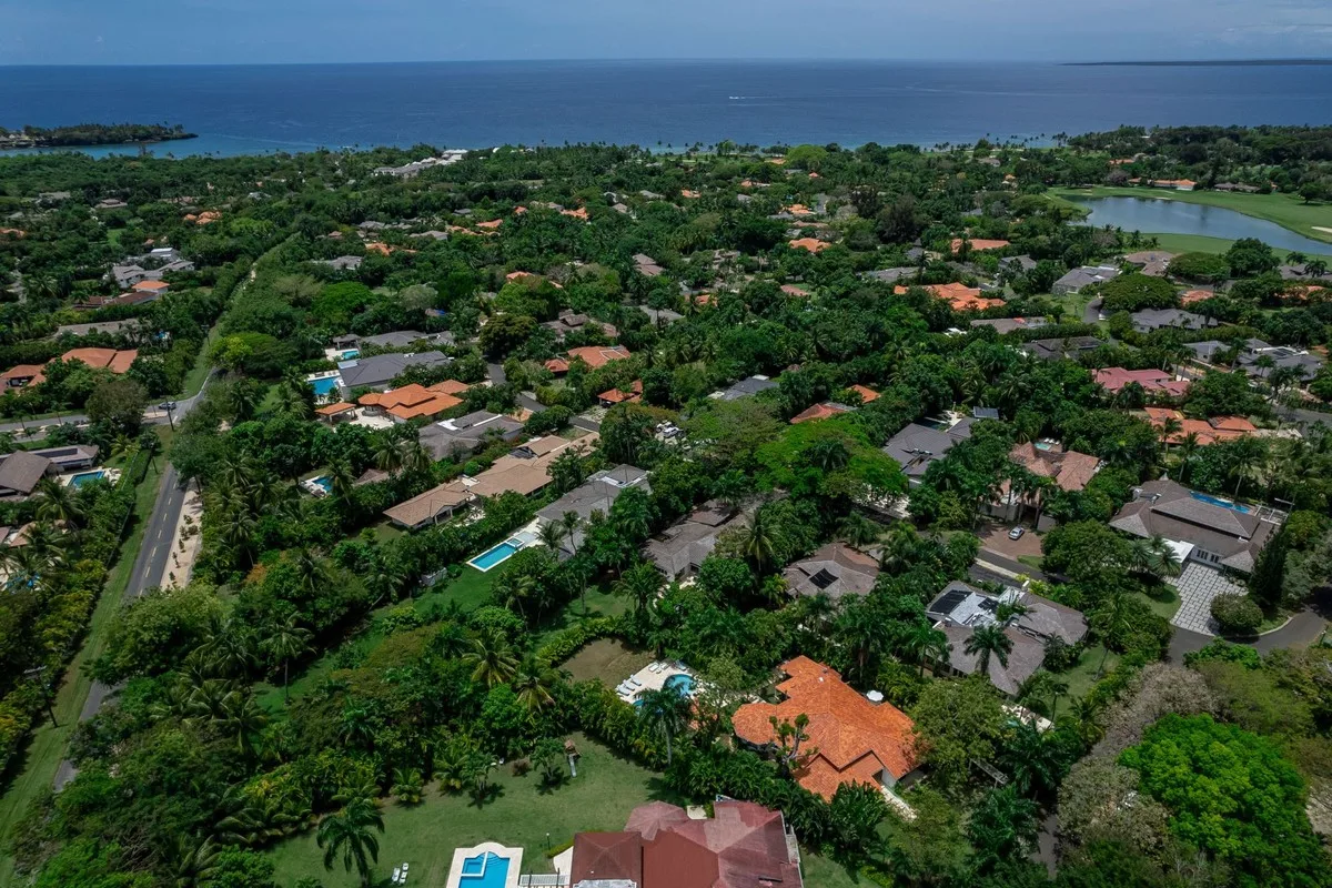 Aerial view of Los Lagos with the sea beyond, Los Lagos 64, Los Lagos, Casa de Campo®
