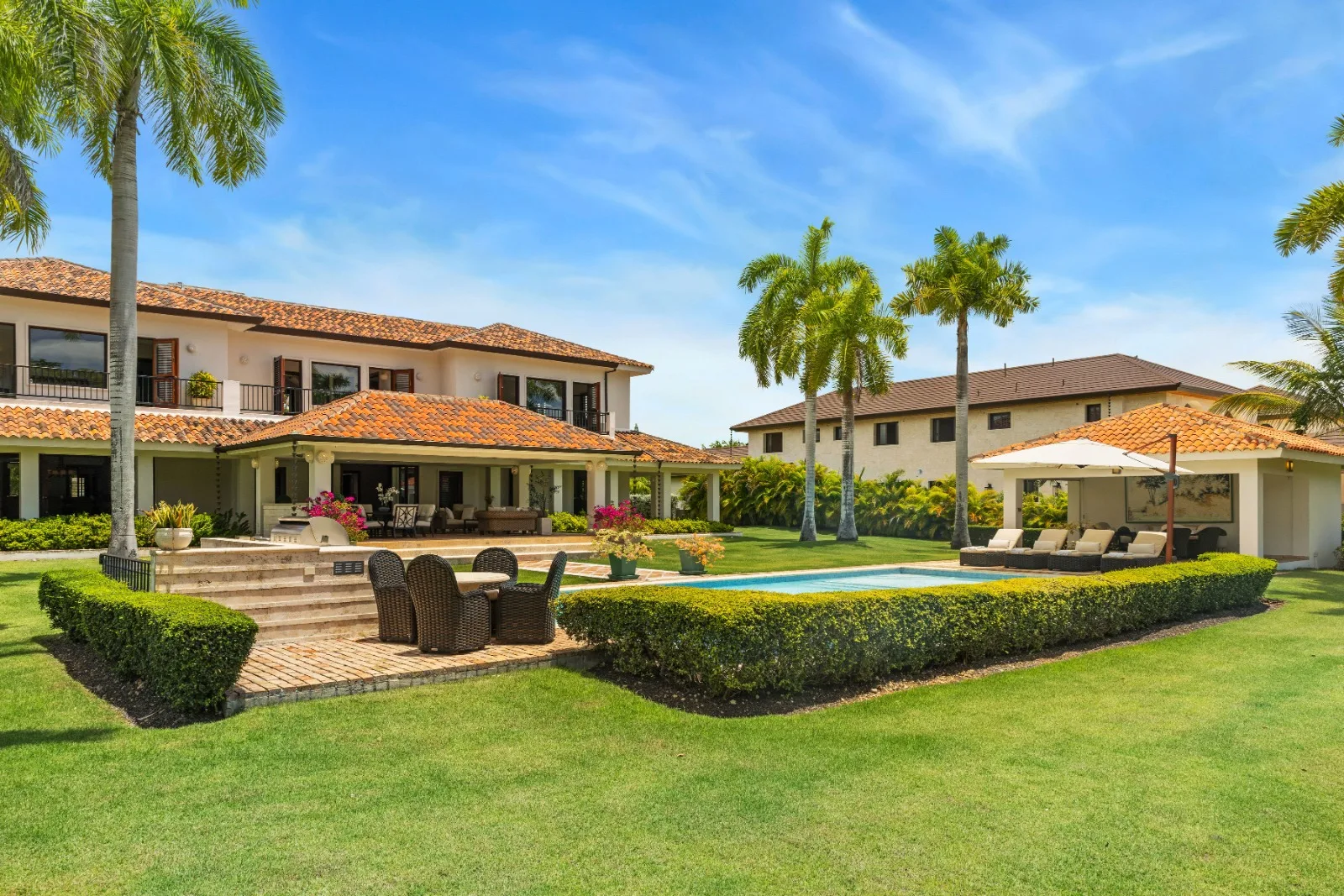Villa and terraces across the lawn, Punta Aguila 52, Punta Aguila, Casa de Campo®