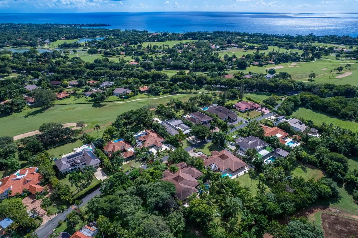 Aerial view of Rancho Arriba with the golf course and sea, Rancho Arriba 30, Rancho Arriba, Casa de Campo®