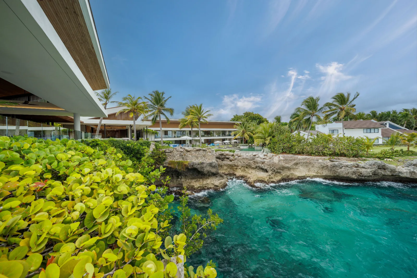 Sea inlet and gardens below the villa, Villa Farallón, Punta Aguila, Casa de Campo®