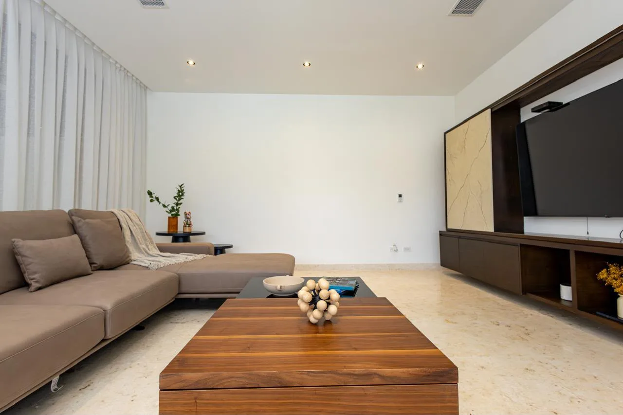 Family room with sofa and media wall, Barranca Este 14, Barranca Este, Casa de Campo®
